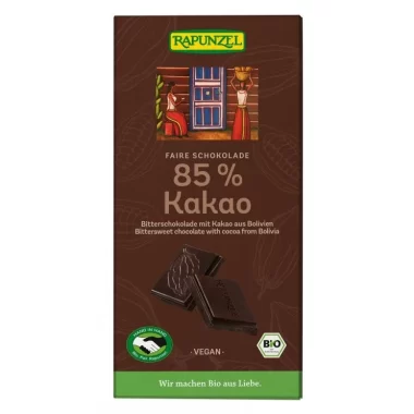 Rapunzel | Μαύρη Σοκολάτα με 85% Κακάο 80g