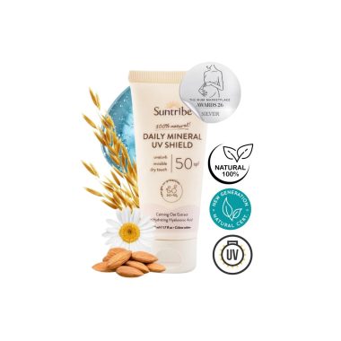 Suntribe |  Organic Mineral UV Shield SPF50 Mineral Αντηλιακή Κρέμα Προσώπου με Zinc Oxide 50ml