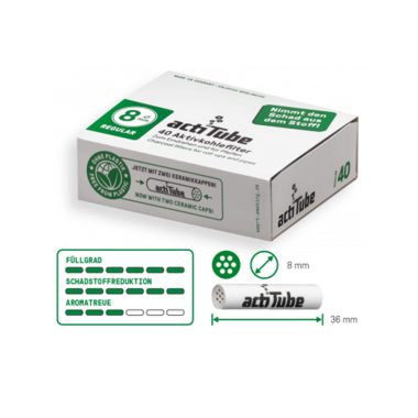 ACTITUBE | ΦΙΛΤΡΟ ΕΝΕΡΓΟΥ ΑΝΘΡΑΚΑ REGULAR 8mm 40pcs