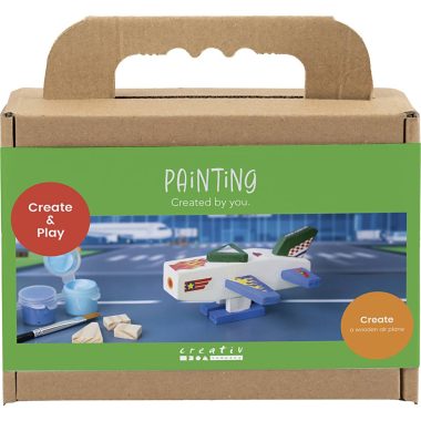 CREATIV LAB | Mini Craft Kit Painting – Airplane – Blue/Green Harmony 1 pack