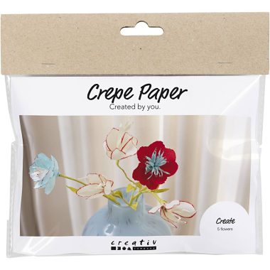 CREATIV LAB | Mini Craft Kit Crepe Paper – Crepe Flowers – Pastel Colours 1 pack