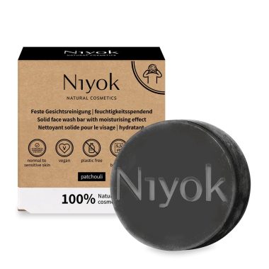 NIYOK | Στερεό Καθαριστικό Προσώπου Με Patchouli – Ενεργός Άνθρακας 80 g